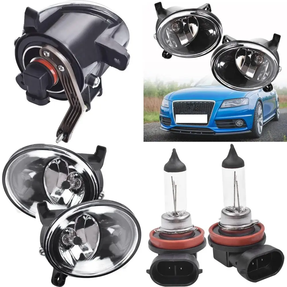 

Clear Lens Fog Lights with H11 12V 55W Bulbs for 2009-2012 A4 S4 B8 Sedan Left & Right