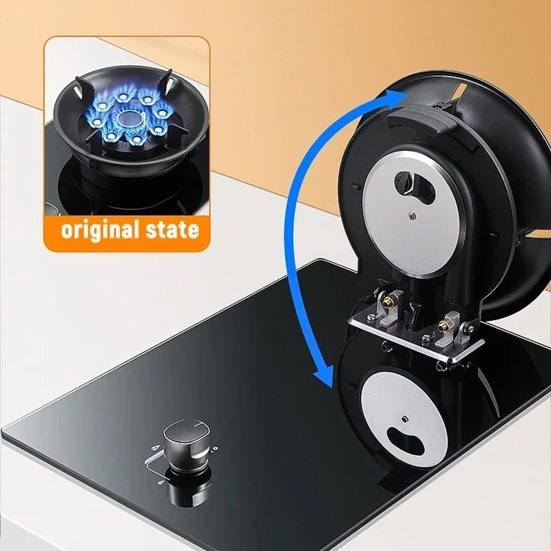 Flip Top gas cooker LPG smart portable gas cooktop glass top battery single burner gas stove for kitchen Hot sales