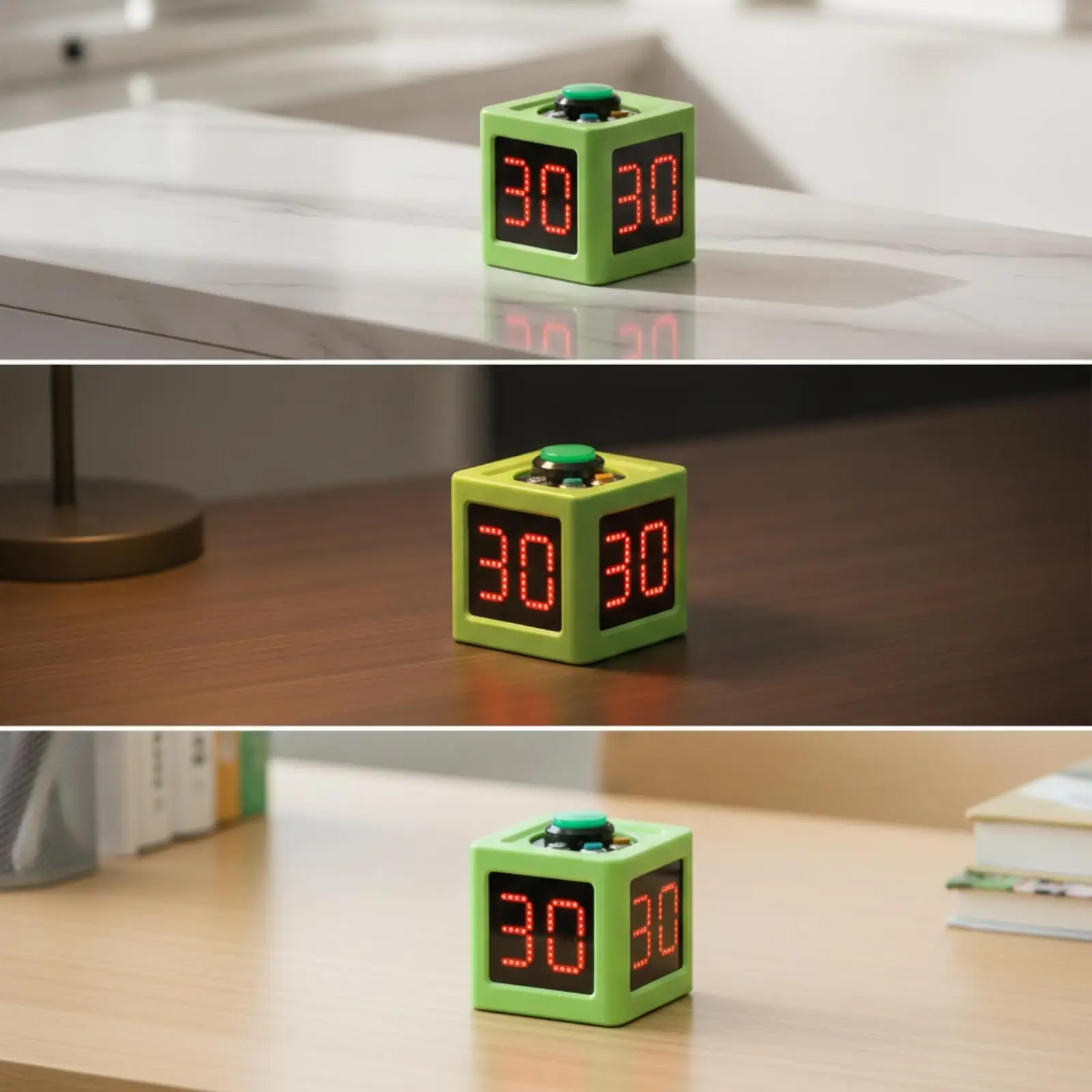 Cube Interval Timer Tabletop Timer Cube Compact for Students, Teachers, Study Desk, Classroom, Kitchen