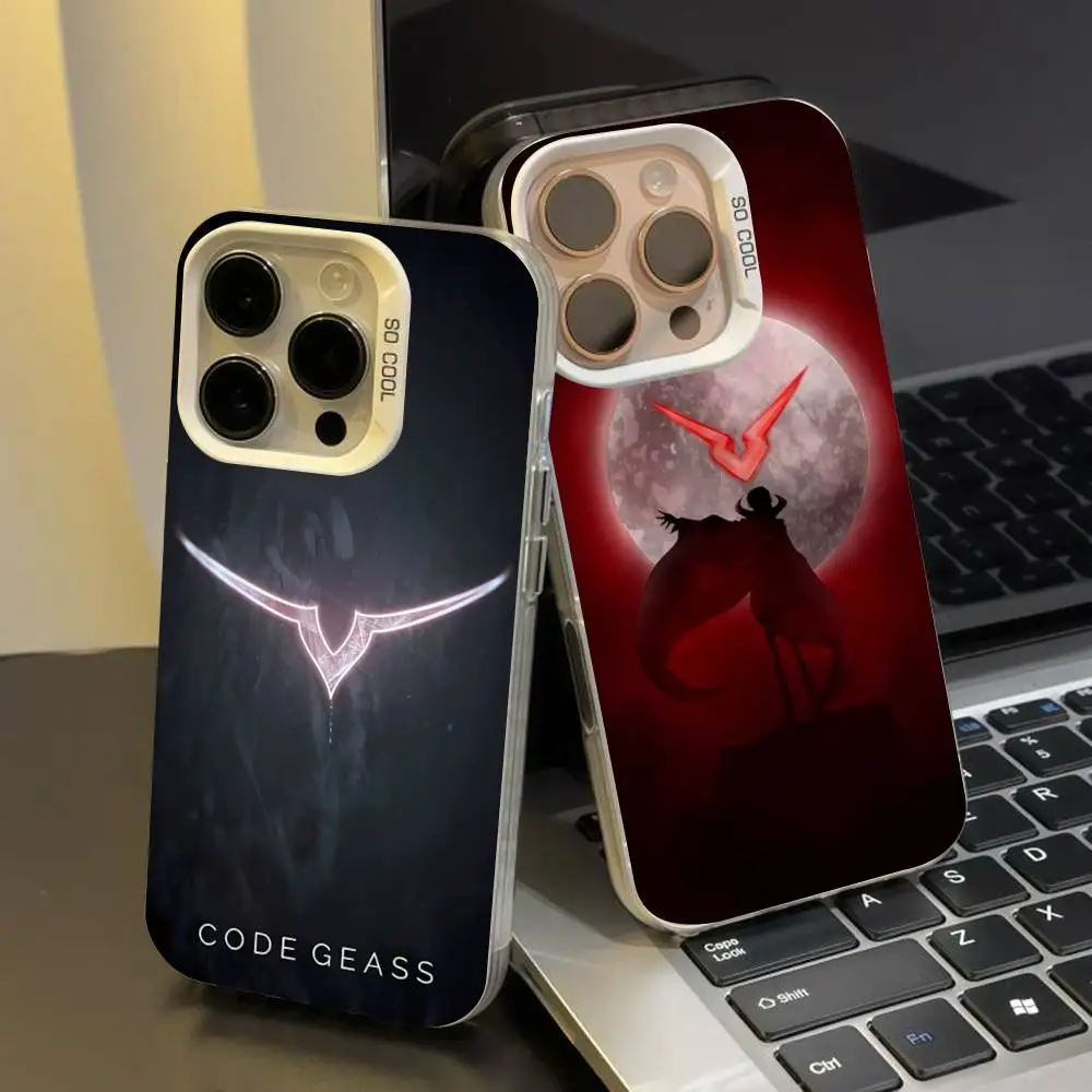 1 STÜCK Luxus Comic Code Geass Handyhülle für iPhone 17 17Air 16 15 14 13 12 11 Pro Max Plus Buntes Silber