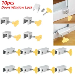 Aluminum Alloy Security Window Lock Stopper Sliding Window Anti-theft lock Window Sliding Door Baby Kids Child Safety Doors Lock