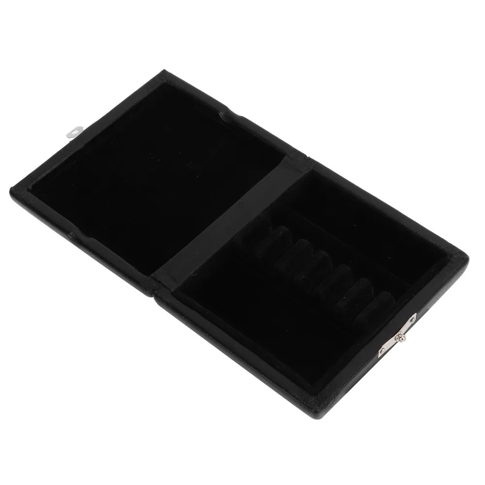 Durable PU Leather+Wood Reed Storage Box 6 Slots Design Black Color Oboe Reed Box Reed Case Holder For Oboe Players