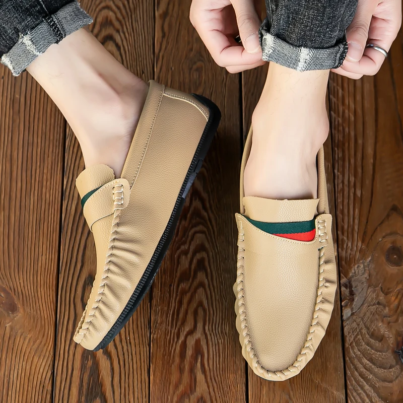 

Men Handmade PU Leather Loafer Casual Men's Driving Footwear Male Flats All-match Slip-on Business Shoes Luxury Comfy Moccasins