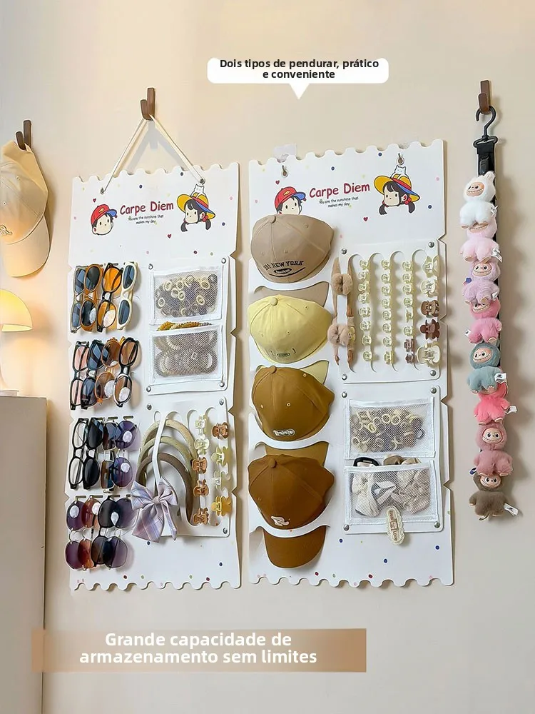 壁掛け式子供用ヘアアクセサリーオーガナイザー、女の子用ゴムバンドフェルトバッグ収納ソリューション、保育園装飾必需品
