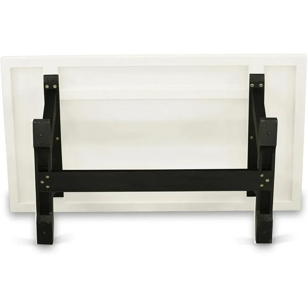 Mesa de jantar de cozinha estilo VT626 V – tampo retangular de madeira com pernas elegantes, 36 x 60 polegadas, multicolorido