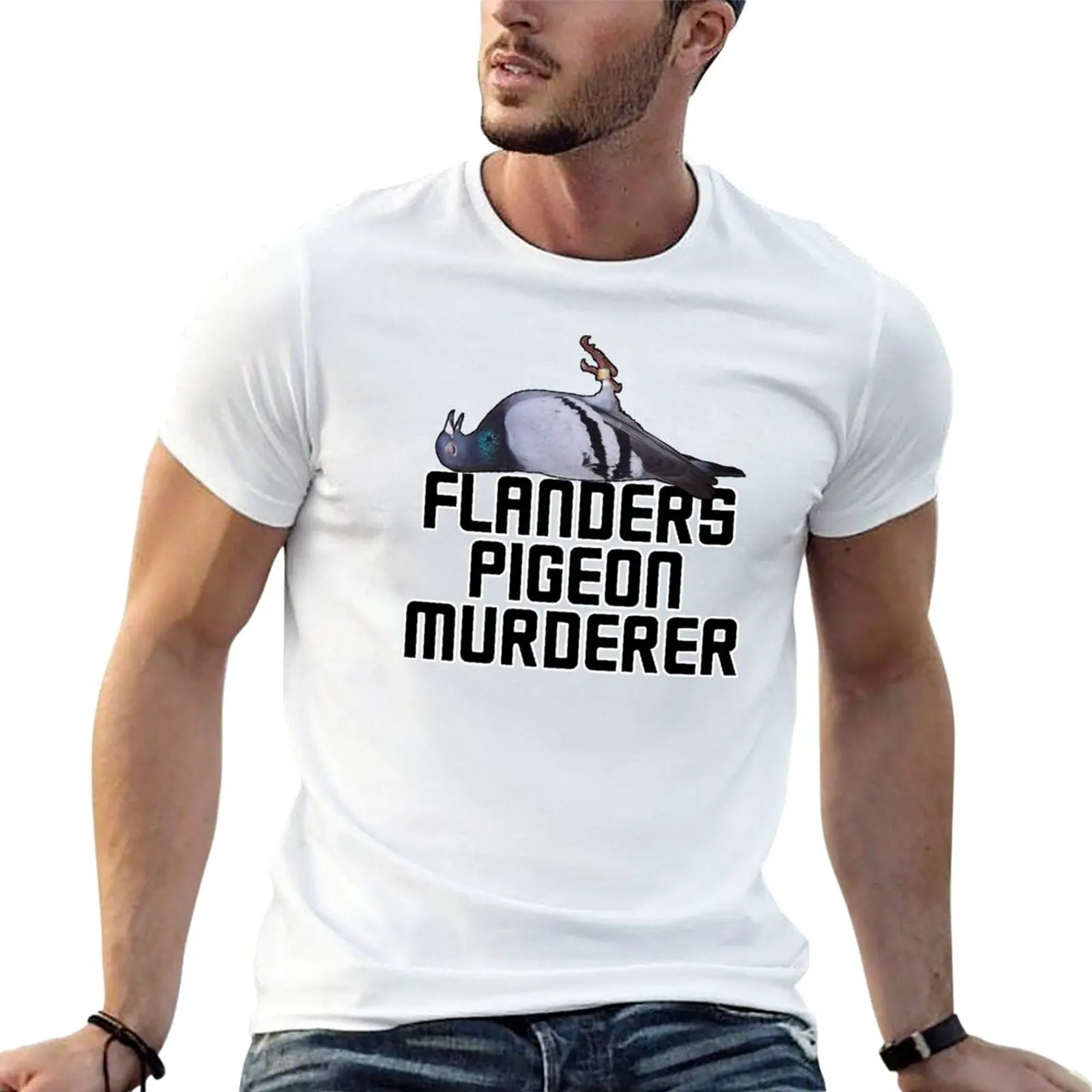 New Flanders Pigeon Murderer vers.1 T-Shirt Oversized t-shirt plain t-shirt mens graphic t-shirts hip hop