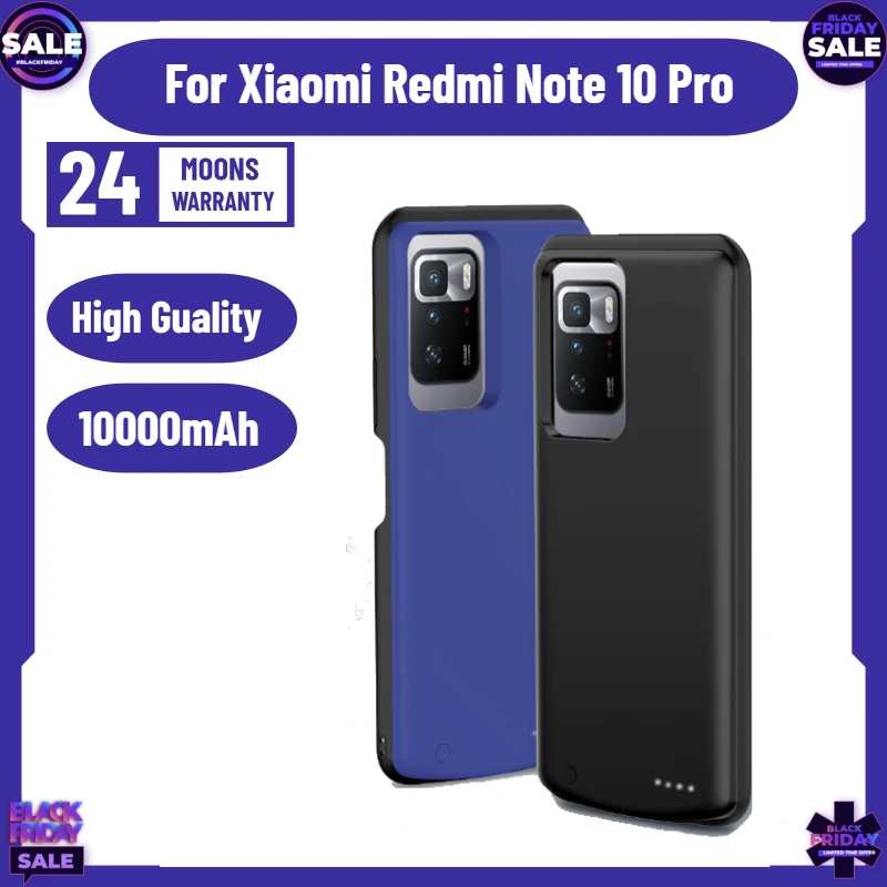 

10000mAh Battery Charger Case for Xiaomi Redmi Note 10 External Power Bank Portable Charging Cover for Redmi Note 10Pro