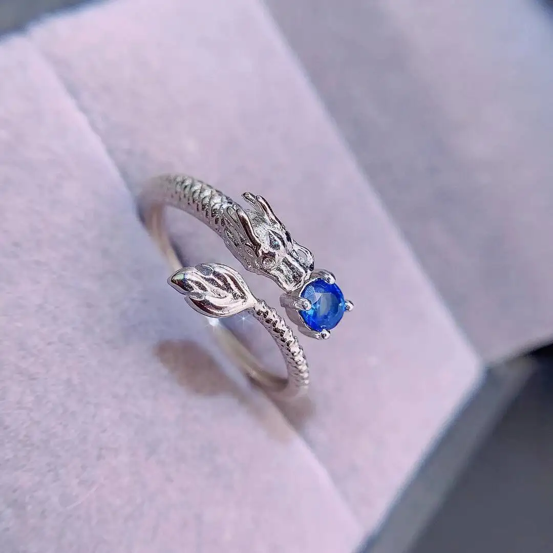 

KJJEAXCMY New Jewelry Natural Women's Sapphire Ring 925 silver inlay Colorful and splendid Crystal pure fire flash explosion