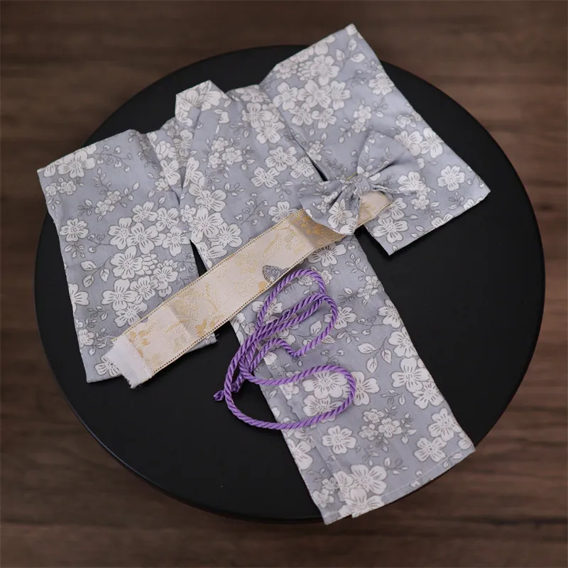 Japanischer süßer Yukata-Kimono mit Blumenmuster und Dienstmädchenrock für normale 1/6 BJD 30cm Actionfiguren-Körpermodelle – Detail 26