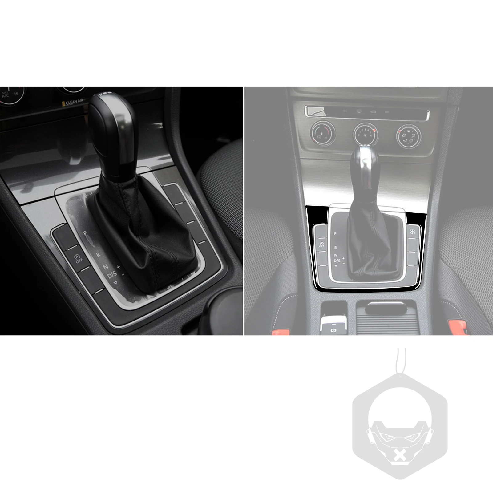 For Volkswagen Golf 7 2018-UP Car Accessories Piano Black Plastic Interior Gear Panel Frame Trim Sticker Decoration