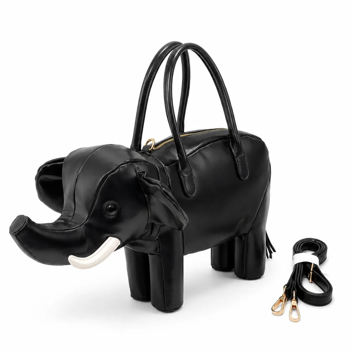 Creative Fashion Handbag Elephant Shape Shoulder Bag Women High Quality PU Versatile Zipper Luxury Retro Casual Messenger Bag
