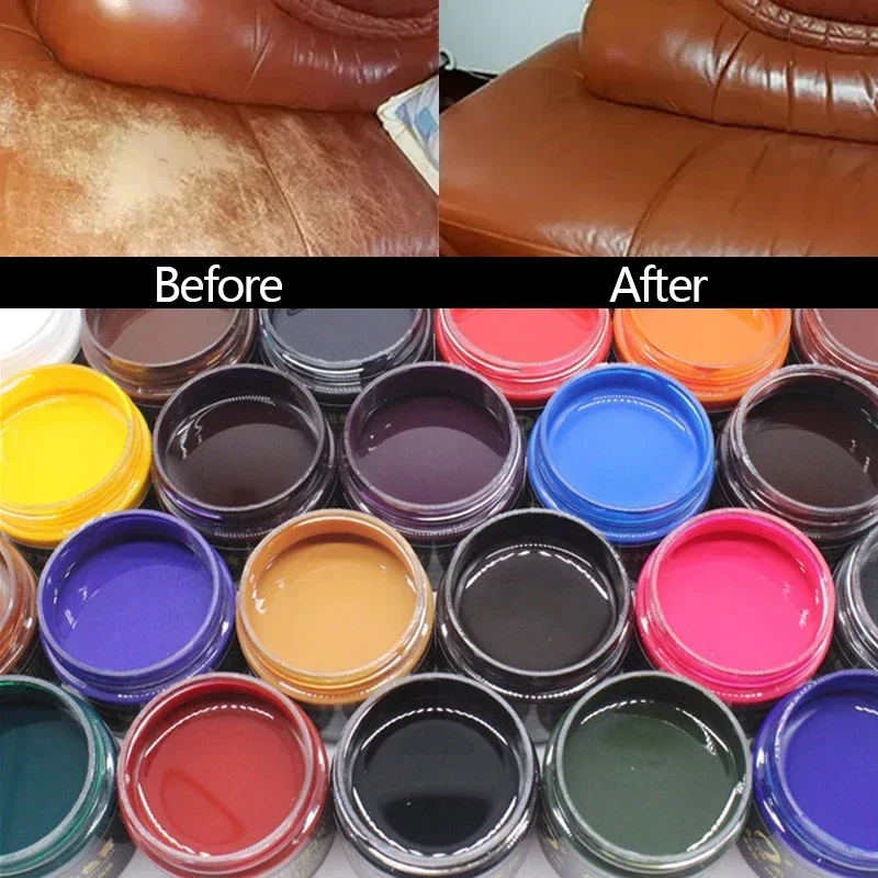 50ml Leather Paint Care  Sofa Leather Scratch Cracks Paint Repair Shoes Sofa Jacket Bag Wallet Car Seat Leather Dye Repair Tools