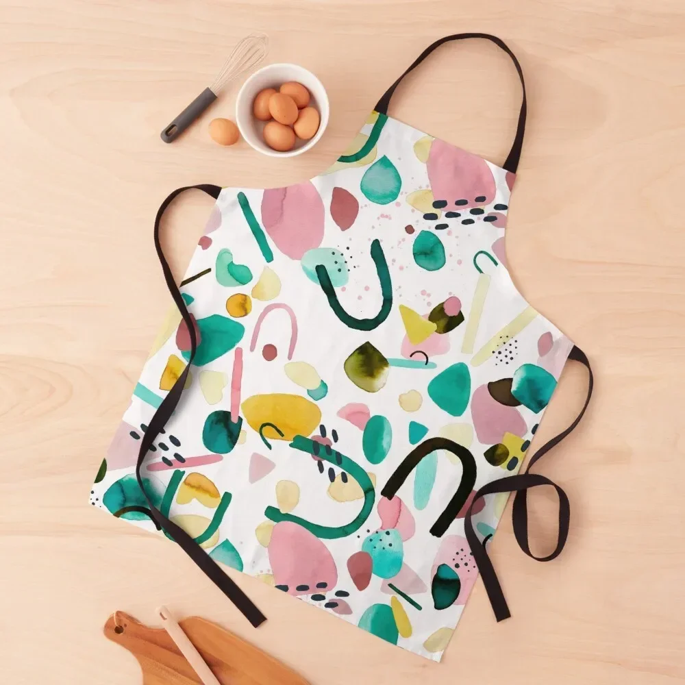 

Geometric Pieces Abstract Yellow pink green Apron kitchen girl men Kitchens Woman japanese style Apron