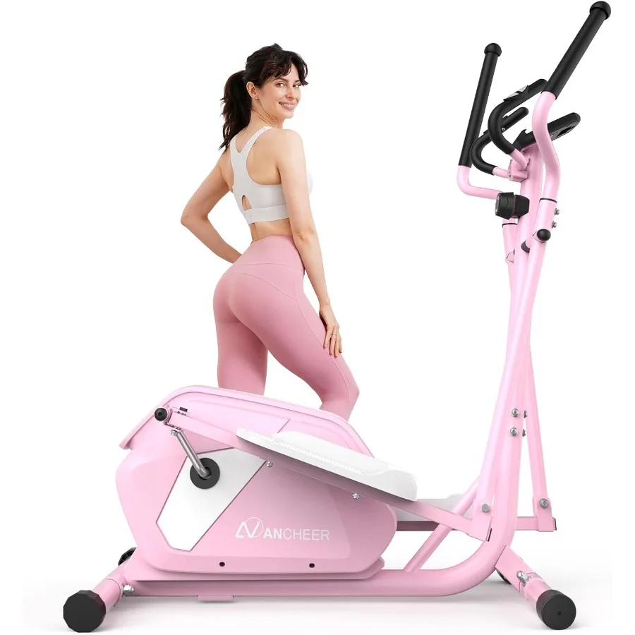 

Elliptical Exercise Machine for Home with Ultra-Smooth Magnetic Drive 14 Levels Resistance Cardio Machine with LCD Monitor and