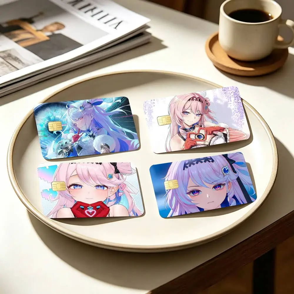 COOL D-Denia Hiyuki WuWa Wuthering   4pcs 1Set Card Stickers Small Waterproof Chip 4PCS Card Sticker Anti-Scratch