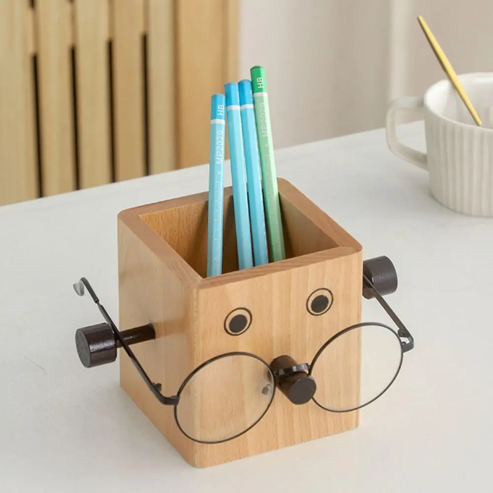 Eyeglass Frame Ganizer Makeup Brush Holder Storage Box Large Capacity Robot Pen Holder Portable Household