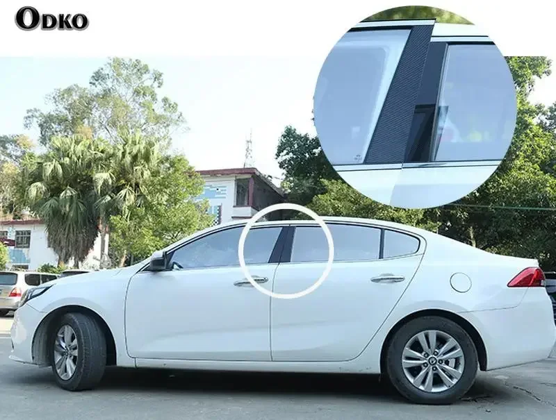 Piano Black Car Door Window Center Middle B C Column Pillar Post Cover Mirror Effect Trim Sticker For Mazda 2 Demio Sedan Yaris - view 4