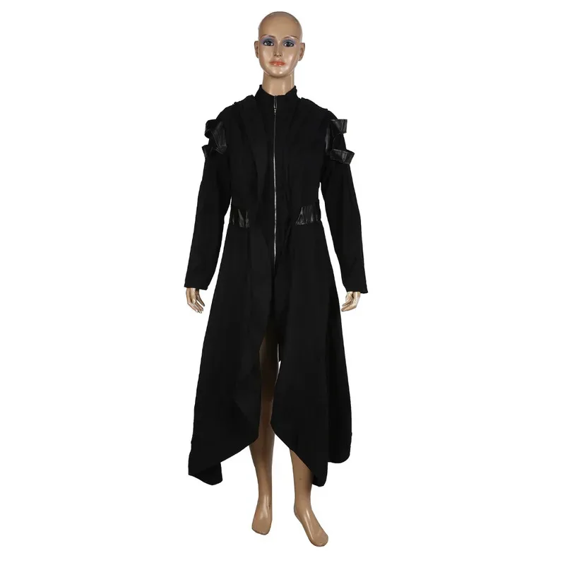 

Женское пальто с капюшоном yiyi нестандартной формы, длинная куртка ведьмы в стиле панк, готика, косплей, кибер, стимпанк, S-5XL 8906