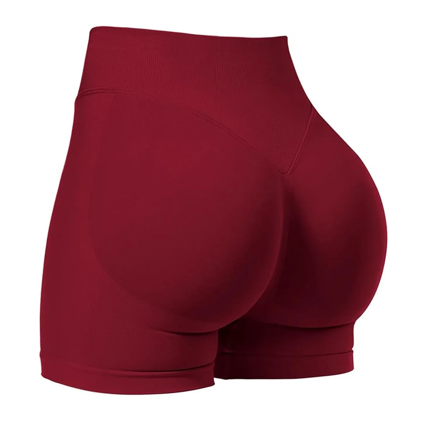 CZGUKE Shorts Lage geribbelde band Gymshorts Dames Workout Kleding Scrunch Bum Naadloze shorts Yoga Biker Sportshorts - afbeelding 2