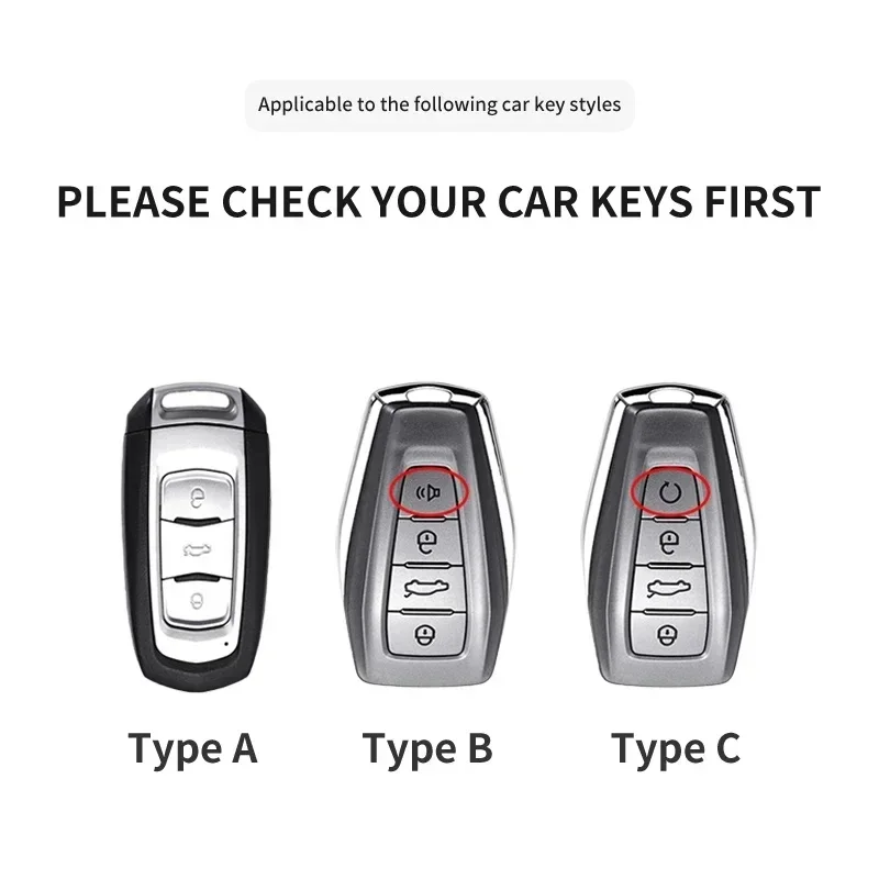 Car Key Case Cover Shell Fob for Geely X50 X70 X6 Okavango Coolray Atlas Monjaro Tugella Emgrand GT S Proton Car Remote Keychain