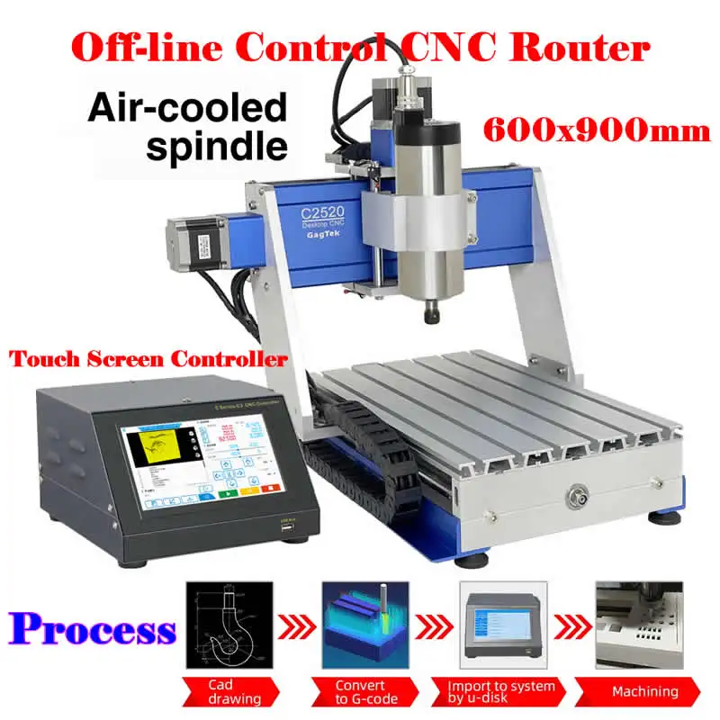 Touch Screen Off-line Controller CNC 6090 3axis 1500W Wood Metal Router 800W 6040 Engraving Milling Machine Only Support Wifi