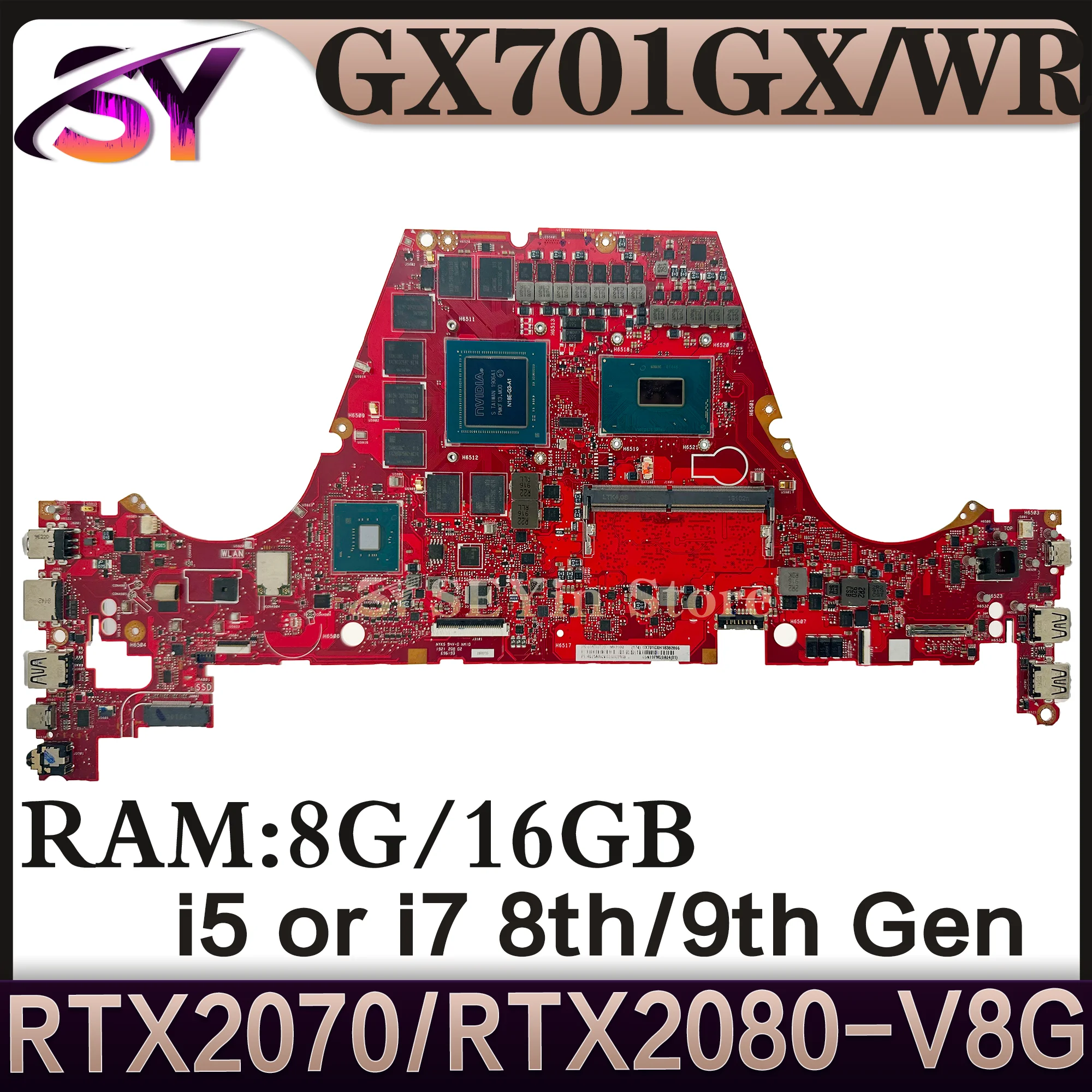 GX701GX Mainboard For ASUS GX701GV GX701GVR GX701GW GX701GWR GX701GXR GX701GXH Laptop Motherboard i5 i7 V6G/V8G RAM-8GB/16G