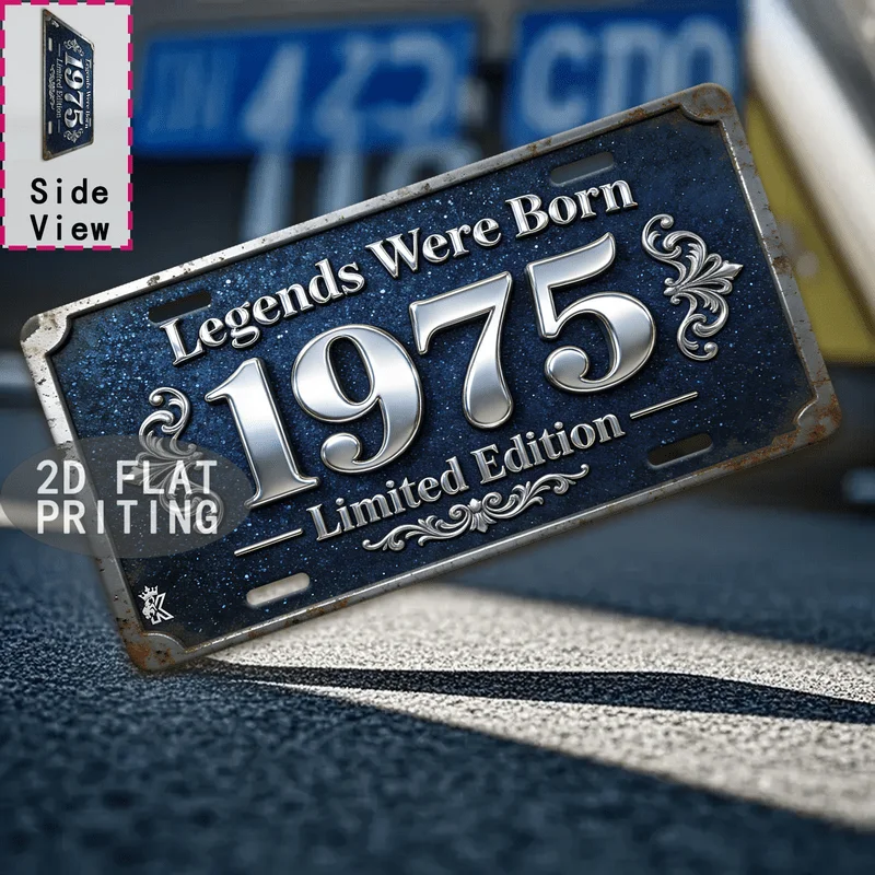 2D Flat,1pc Vintage 1975 Legends Suitable for Men's Cave Retro Metal Wall Sign-Decoration forCountry Style Birthday Gift for Him