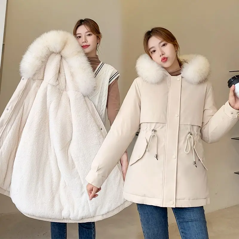 Student Women\'s Winter Oversize Jacket Down Cotton Padded Coat Female Loose Casual Overcoat Female Fashion Hooded Short Parkas