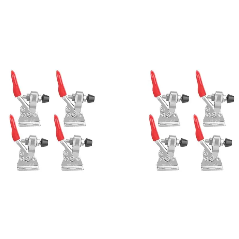 TFORU-8Pcs Quick Release Toggle Clamp GH-201 Antislip Horizontal 59Lbs Holding Capacity For Machine Operation, Woodworking