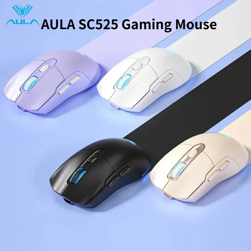 AULA SC525 Gaming Mouse Wireless Dual-Mode Bluetooth 2.4G Esports Game Special Mouse Low Delay Office Gamer PC Gaming mouse