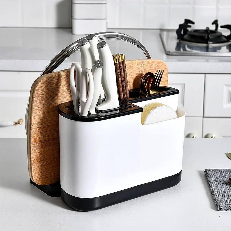 Portaoggetti multifunzionale per attrezzi Forniture per la casa Scaffali da cucina Bacchette Barile Pentola Portaoggetti Portacoltelli Accessori da cucina