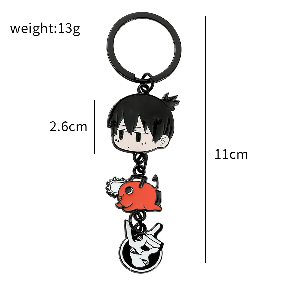 Hot Manga Anime Chainsaw Man Keychain Cosplay Kawaii Figures Pochita Power Angel Metal chain Pendant Charm Key Chain Llaveros