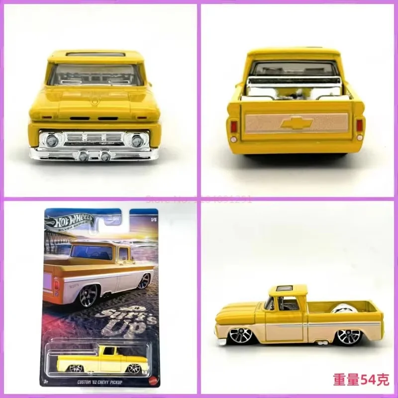 

Машинки Hot Wheels Gdg44: Пляжный серфинг, Dodge Van 77, 62 Chevy Pickup, Surf Crate, масштаб 1:64, литые модели автомобилей, игрушки, подарки для детей