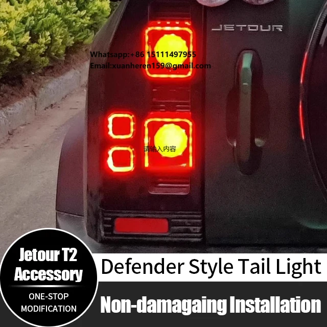 Upgrade Car LED Lamp Taillights Defender Style Rear Tail Light for Jetour T2 Traveler Accessories