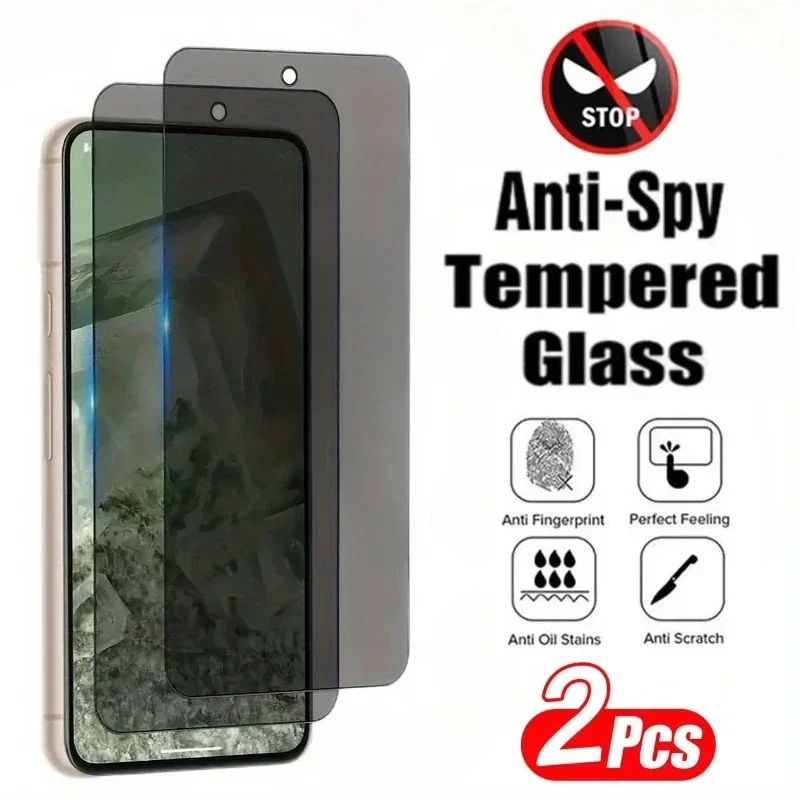 2Pcs Anti-Spy Tempered Glass For Google Pixel 9a 8 Pro 6 7 8 Privacy Screen Protectors For Google Pixel 9 Pro XL 6a 7a 8a Glass