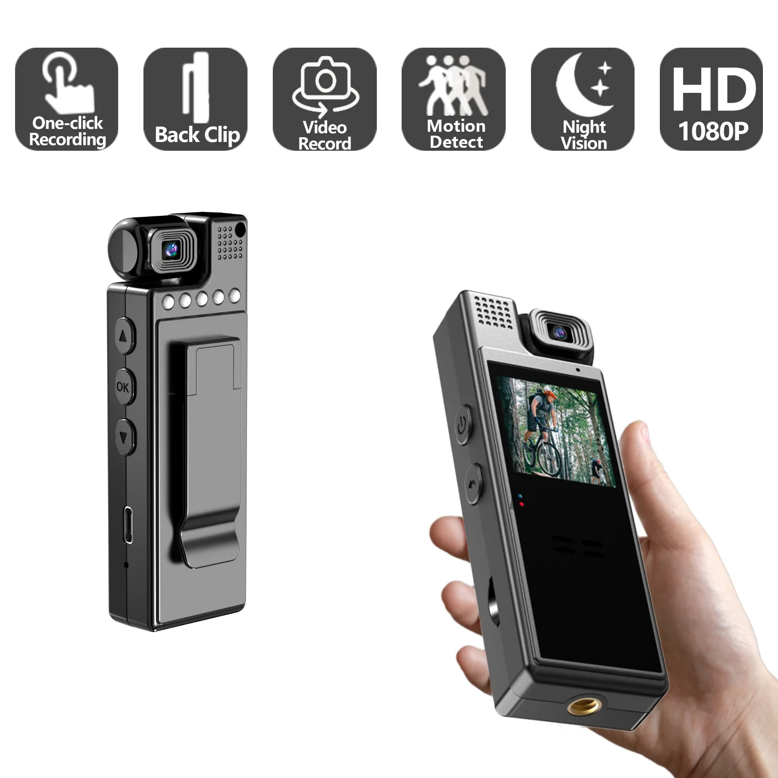 4K HD Portable Mini Action Camera Wifi Back Clip 180° Rotatable IR Night Vision Sports Cam Travel Bicycle Driver Video Recorder