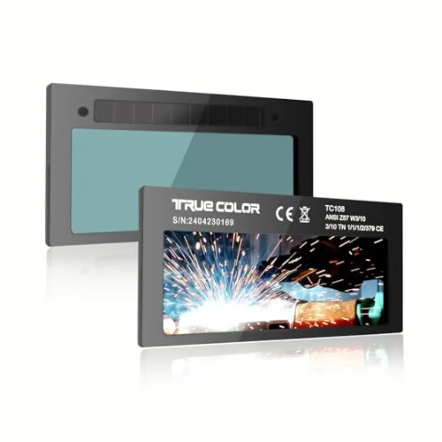 

Сварочная линза HD Shade 10 2x4 1/4 с автоматическим затемнением, технология True Color Blue, солнечная зарядка, совместима с Mos