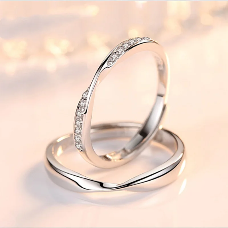 Mobius Couple Rings Minimalist Promise Bands Versatile Valentine's Gift