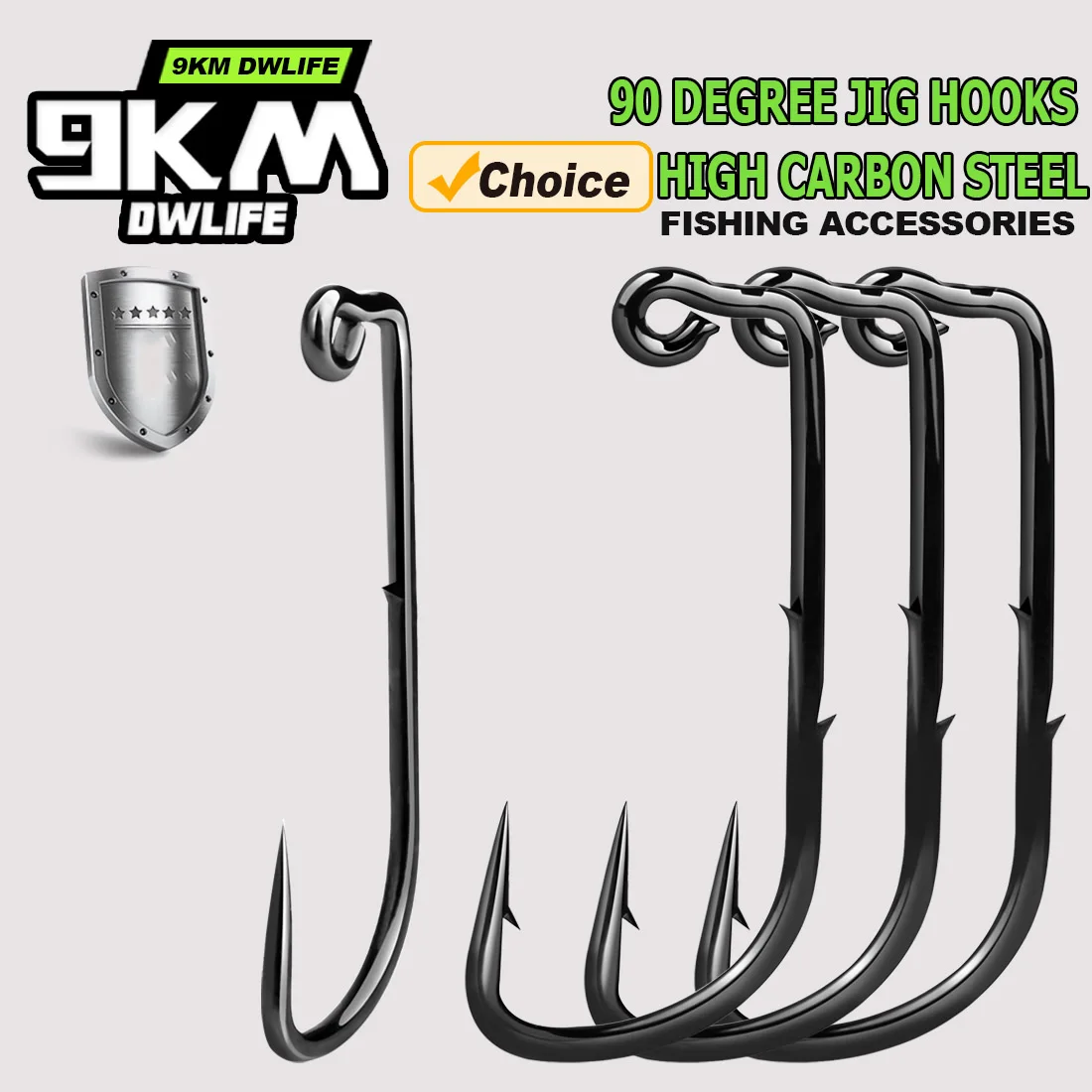 9KM Fishing Jiging Hooks 90 Degree Worm Barbed Hook 25~100Pcs Forged Jig Hook Saltwater Fishing Aberdeen Round Bend Jig Hooks