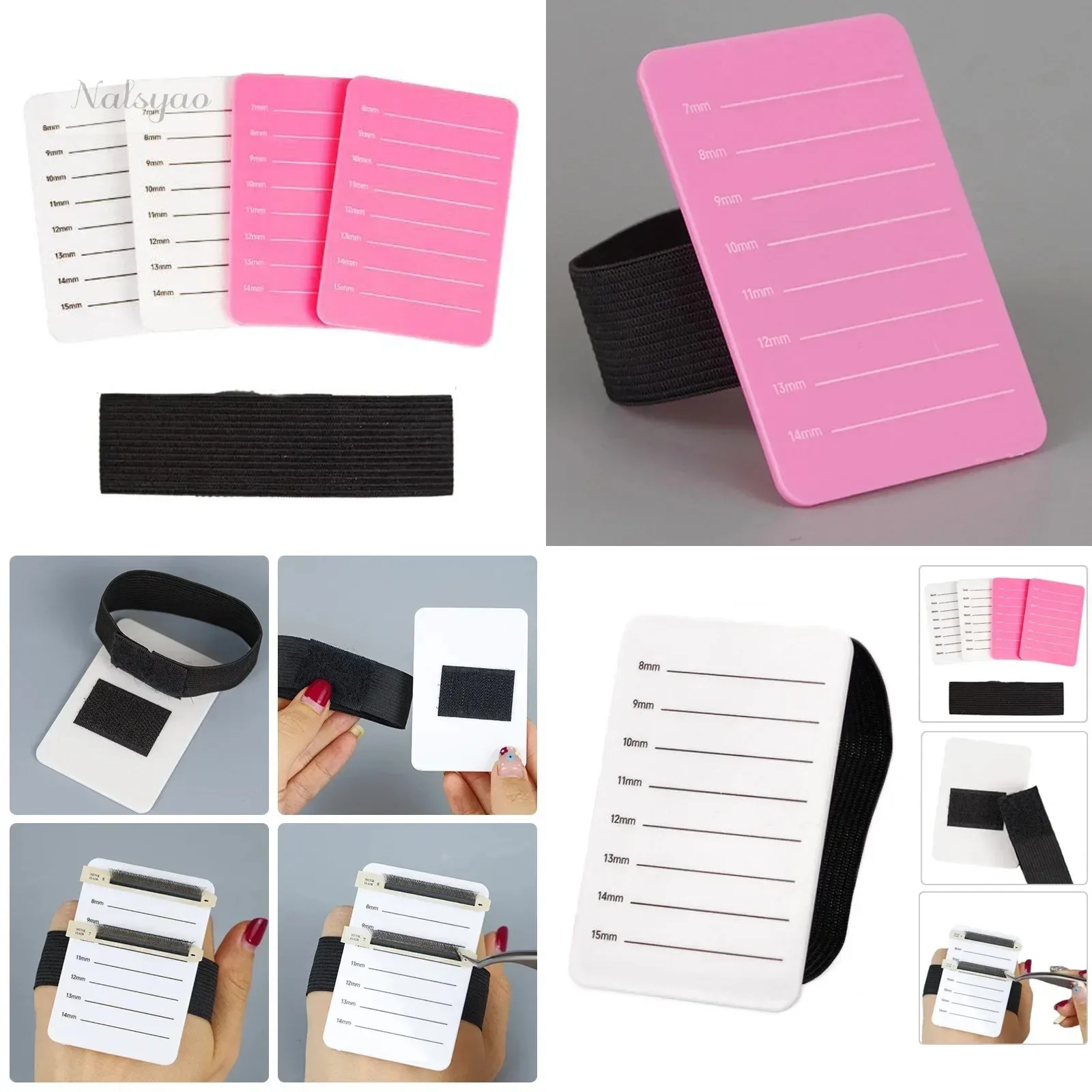 Eyelash Extension Pallet With Adjustable Wrist Strap Hand Plate Lash Holder Grafted Eyelash Show Board Professional Beauty Tool