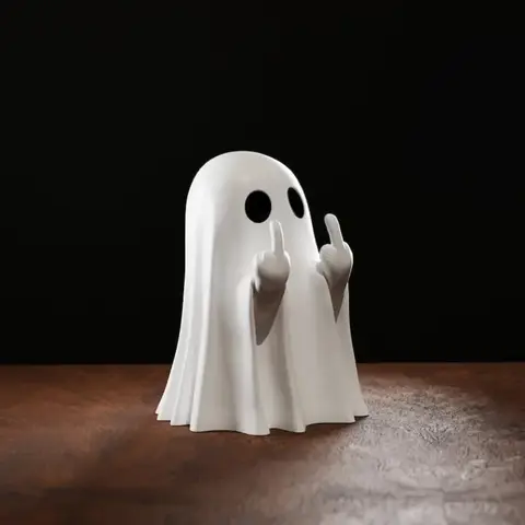 Bildekorera Lysande Långfinger Söt Spökstaty Små Läskiga Spökfigurer Halloweendekoration Hembordsprydnader 8 best sales plastdockor för pyssel - №8
