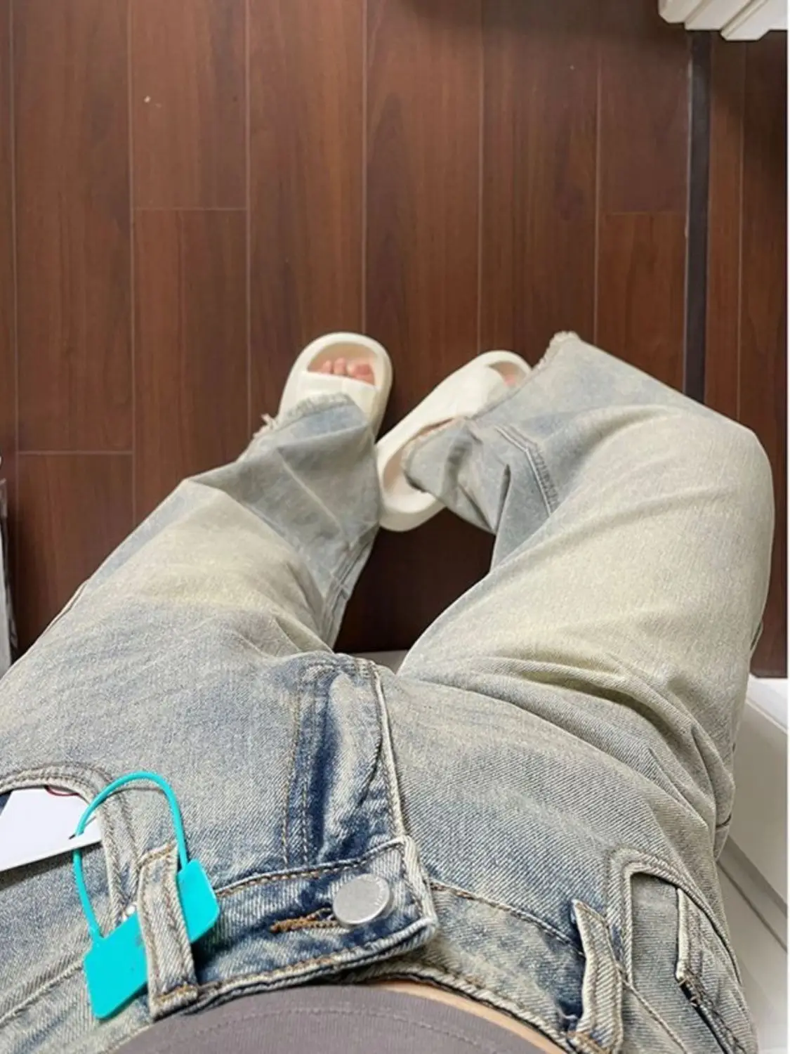 Baggy Hosen Frau Frauen Jeans Hohe Taille Kordelzug Elastische Taille Entspannt Lose Fit Weibliche Denim Mode Bequeme Grundlegende