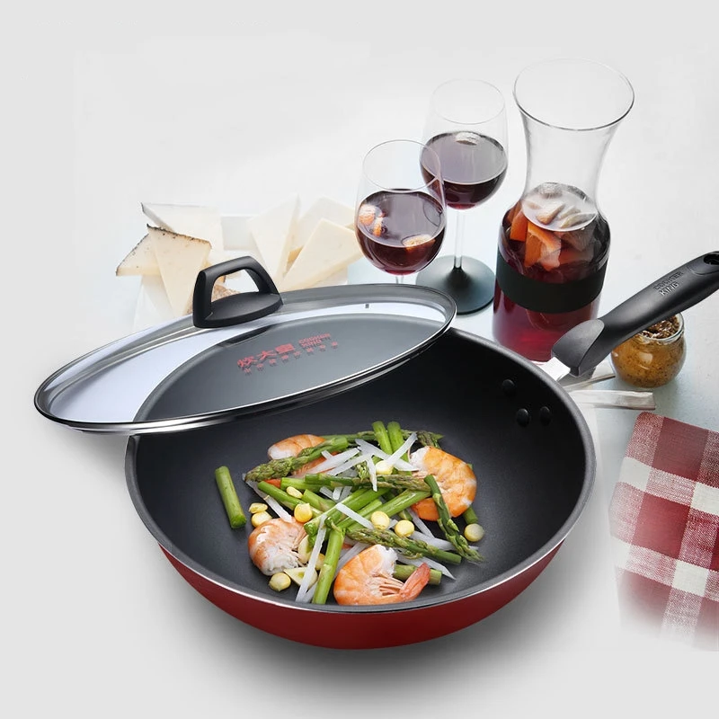 

30cm Deep Non-Stick Aluminum Alloy Frying Pan, Induction Compatible, Smoke-Reducing Design Healthy Cooking Durable Cookware