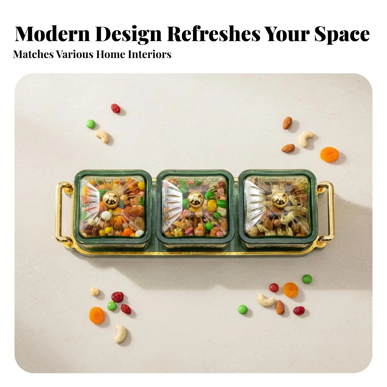 Compartment Snack Organizer Compartmentalized Design Divided Serving Tray Snack Organizer Box Set Easy to Clean for Coffee Table