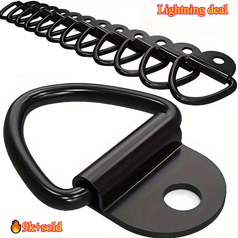10/20 piezas gancho de tracción en forma de D, hebillas de anillo en D, anillo de anclaje de amarre, anillo de amarre de carga de hierro para remolques de camiones, accesorios para barcos RV