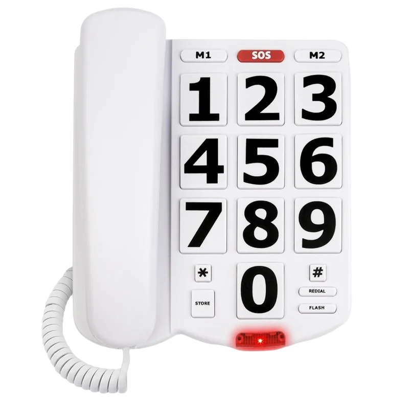 Advanced Big Button Phone For Elderly Seniors, Home Land Line Phone One Key For Help Telephone For The Visually Hearing Impaired