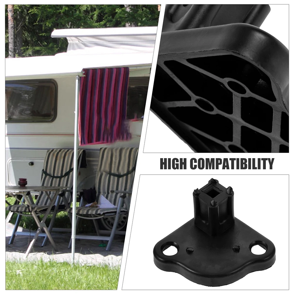

2 Pcs Tent Support Accessories Awning Brackets for Base Black Copolymerized Mounting