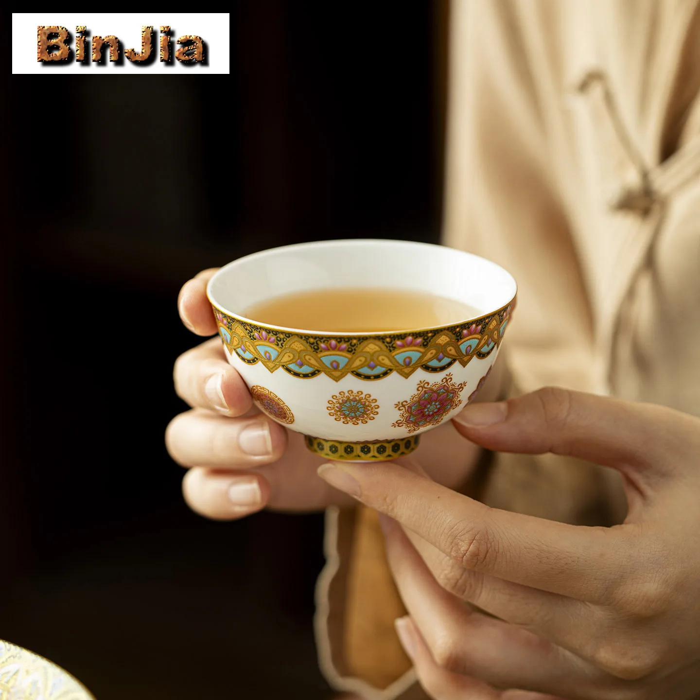 110 مللي لون المينا فنجان الشاي وعاء شاي أنيق إبريق الشاي تذوق رائحة كوب تشازان ماستر أكواب أدوات الشرب المنزلية الحلي #2