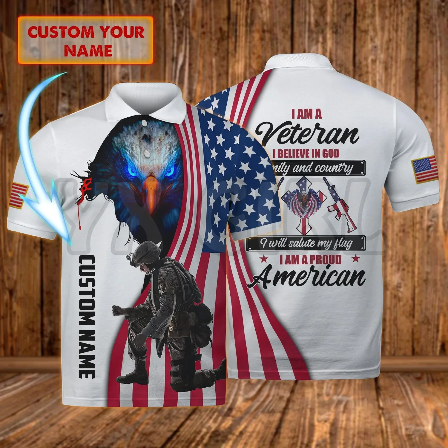 

2024 Summer shirts women for men Veteran Personalized Name 3D printed Short sleeve t shirts Tops camisas