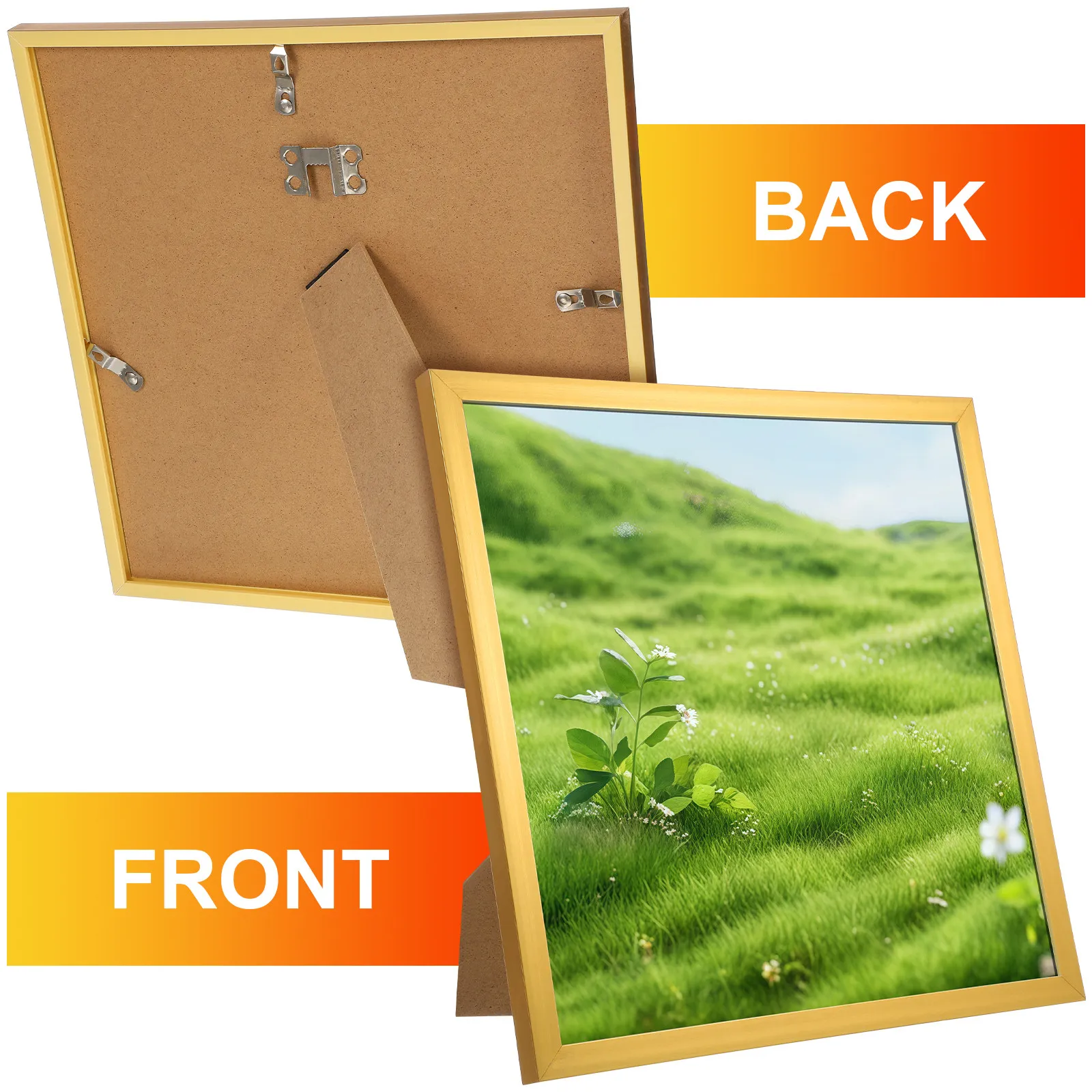 2Pcs Picture Frames Wall Hanging and Tabletop Display Frame for Photos Artwork Certificates Home Decor Living Room Bedroom Wall